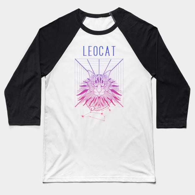 A zodiac cattery: Leo - leocat Baseball T-Shirt by Blacklinesw9